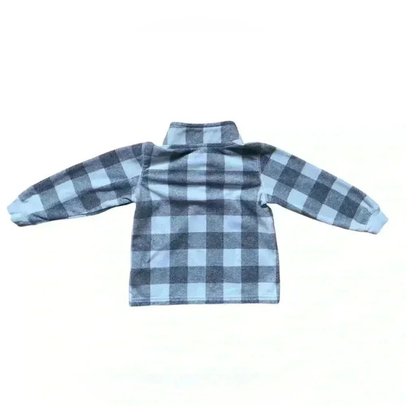 Carters 24 mo grey and white checkered fleece - Picture 2 of 3